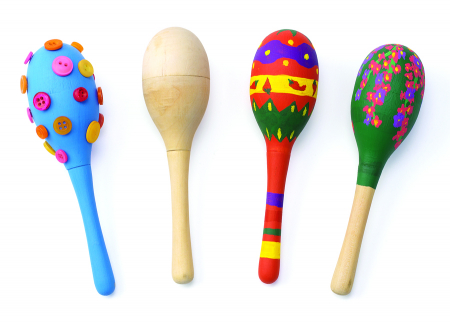 Jucarii si instrumente muzicale - Instrument muzical – maracas din lemn pentru decorare