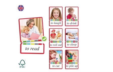 Jocuri cu cartonase si litere pentru copii - Învăț singur limba engleză - Verbe