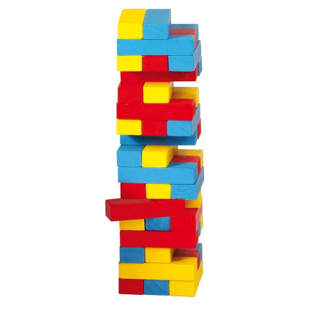 Manipulare și dexteritate - Joc de construcție - Mini-turn instabil din lemn