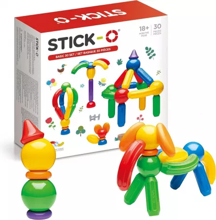 Asamblare si fixare - Joc de construit cu 30 piese magnetice - 36 de modele