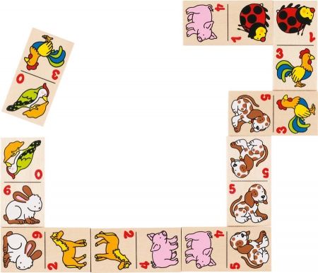 Jocuri logice pentru copii - Joc de domino - Animăluțe