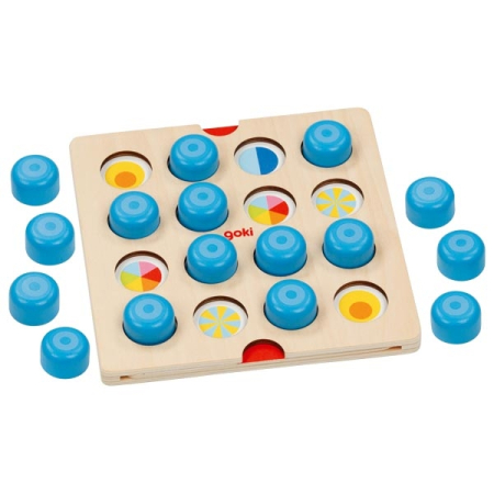 Jocuri de asociere si observare - Joc de memorie cu 20 de piese din lemn - Animale și simboluri