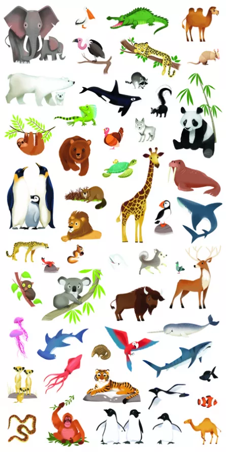 Jocuri cu stickere - Joc educativ cu autocolante - Planisferă cu animale