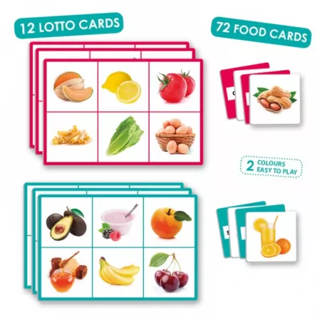 Jocuri logice pentru copii - Joc loto cu 72 de alimente