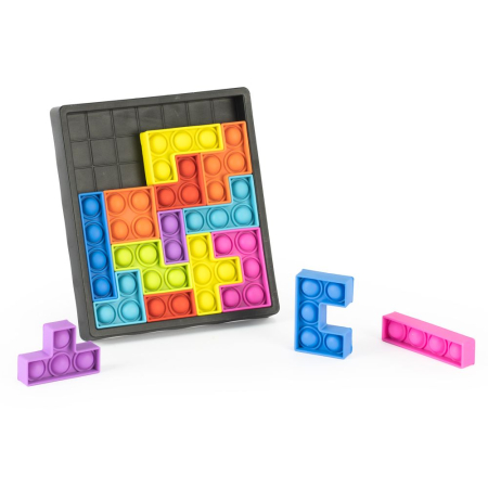 Cutia cu jucarii - Joc senzorial cu piese pop-it - Tetris