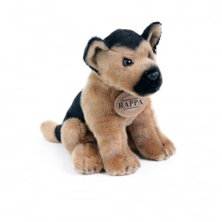 Jucarii de plus - Jucărie din pluș - Cățel maro cu negru, 20 cm