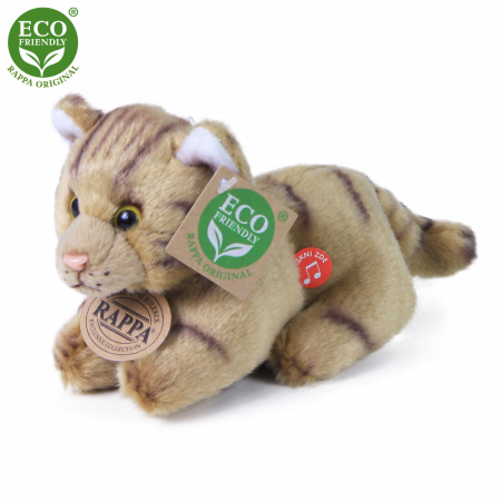 Jucarii de plus - Jucarie din plus cu sunet - Pisicuta tigrata tabby, 15 cm