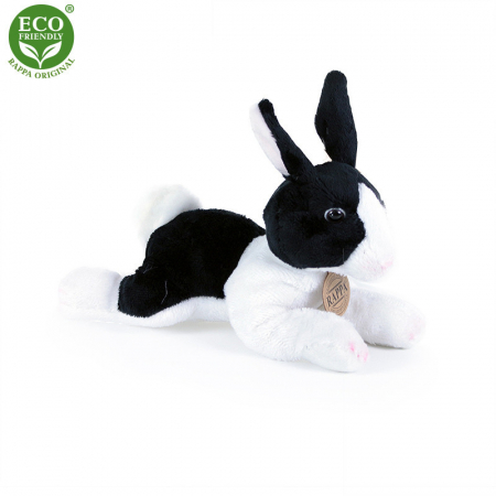 Jucarii de plus - Jucărie din pluș - Iepuraș alb cu negru, 18 cm