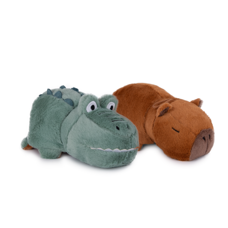 Jucarii de plus - Jucarie din plus reversibila - Capybara si crocodil, 18 cm