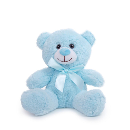 Jucarii de plus - Jucarie din plus - Ursulet albastru cu fundita, 23 cm