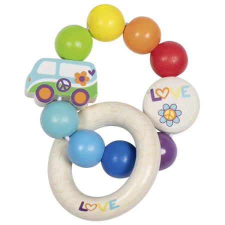 Cutia cu jucarii - Jucărie tactilă elastică pentru bebeluși cu mărgele curcubeu