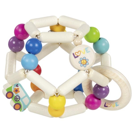 Cutia cu jucarii - Jucărie tactilă elastică pentru bebeluși cu mărgele din lemn