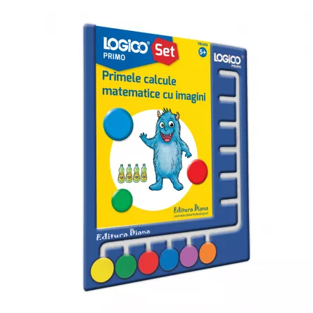 Carti si mape - LOGICO PRIMO - SET CU TABLITA - Primele calcule matematice cu imagini