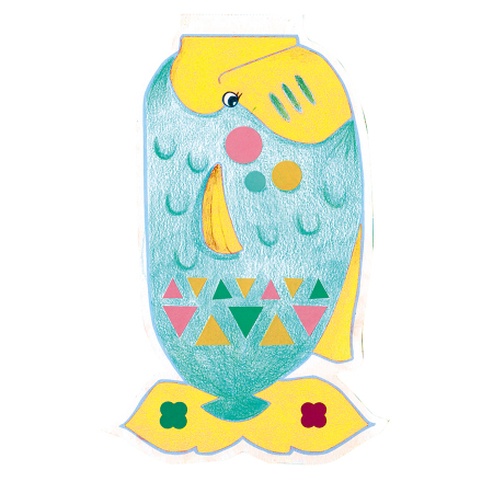 Mini carte de colorat cu stickere - Pești [1]