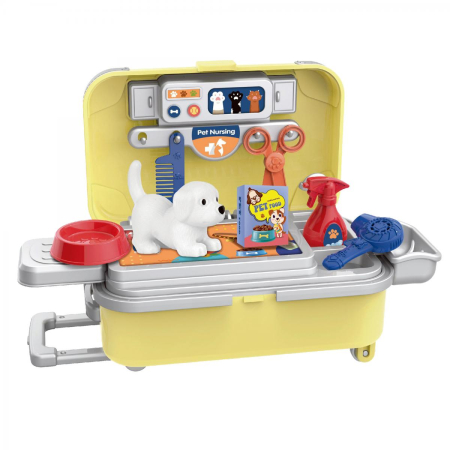 Cutia cu jucarii - Mini pet - Catel cu accesorii si troler