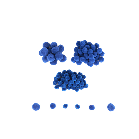 Pom-Pom - Mini pom-pom - 100 de piese – albastru