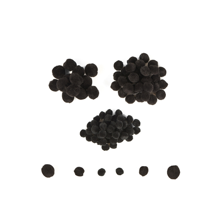Pom-Pom - Mini pom-pom - 100 de piese - Negru