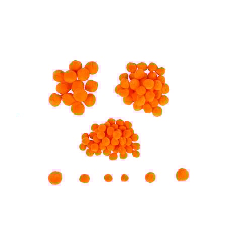 Pom-Pom - Mini pom-pom - 100 de piese - Portocaliu