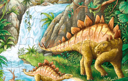 Mini-puzzle din lemn cu 24 piese - Dinozauri [2]