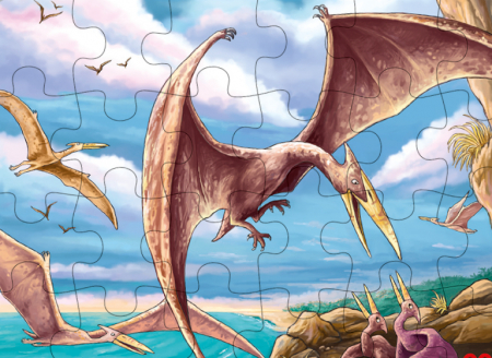 Mini-puzzle din lemn cu 24 piese - Dinozauri [1]