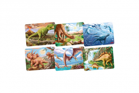 Puzzle-uri cu animale - Mini-puzzle din lemn cu 24 piese - Dinozauri