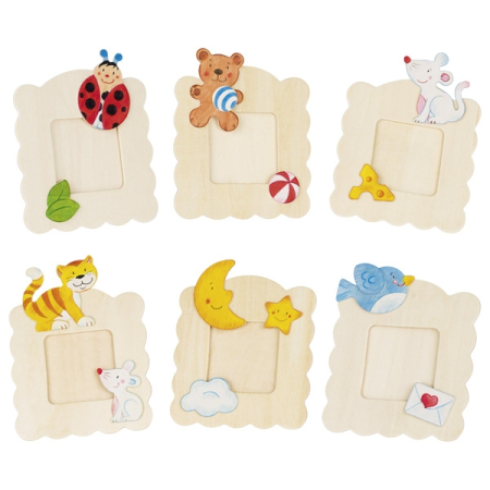 Lucru manual - Mini ramă foto din lemn natur - pentru decorare