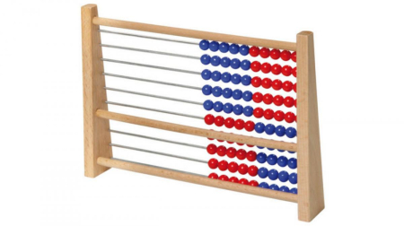 Accesorii pentru scoala si gradinita - Numărătoare cu 100 de bile colorate din lemn, 25 x 18 (Abac)