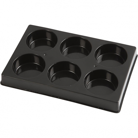 Instrumente si accesorii pentru pictura - Paleta din plastic pentru pictura cu 6 alveole, 15 x 21 cm