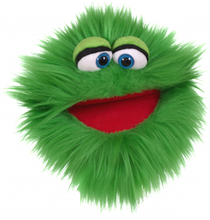 Jocuri de rol - Papusa de mana - Ghemotoc zambaret verde (20 cm)