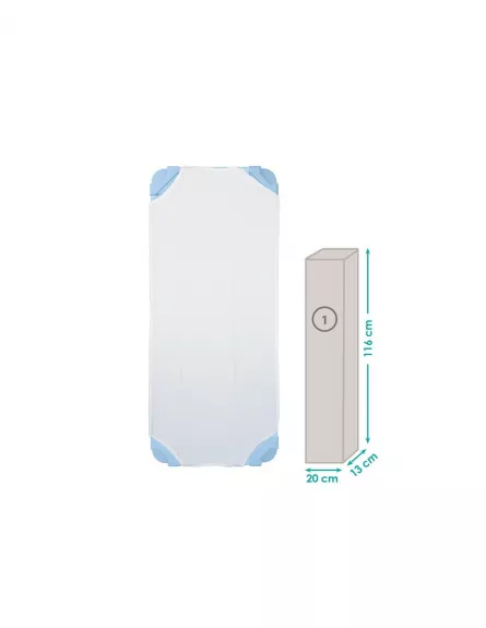 Accesorii pentru scoala si gradinita - Pat stivuibil neasamblat cu cearsaf, 131 x 55 x 11 cm