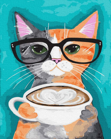 Pictura pe numere - Pictura pe numere - Cafea cu lapte, 40 x 50 cm