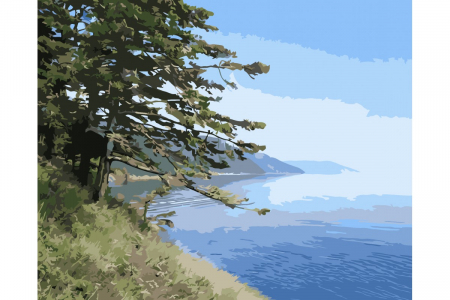 Pictura pe numere - Pictura pe numere - Lacul dintre munti, 40 x 50 cm