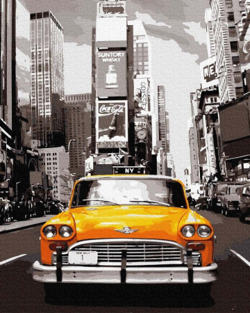 Pictura pe numere - Pictura pe numere - Taxi retro, 40 x 50 cm