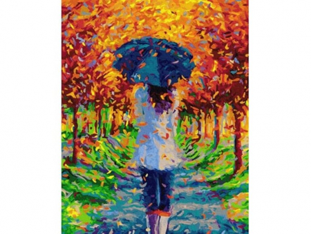 Pictura pe numere - Pictură pe numere - Toamna în parc, 40 x 50 cm