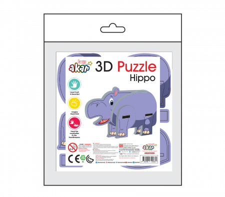 Puzzle 3D cu 7 piese - Hipopotam [1]