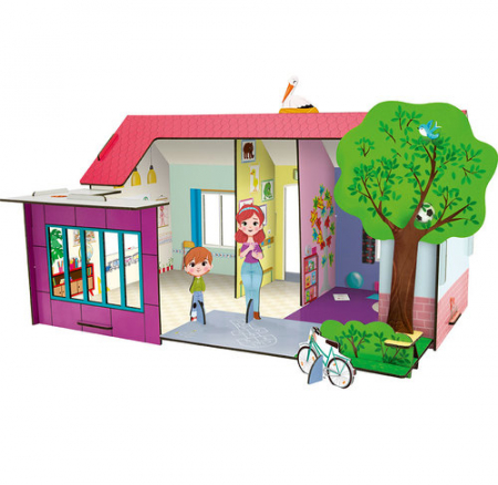 Puzzle 3D cu o scena de construit, 5 personaje si un accesoriu - scoala [2]