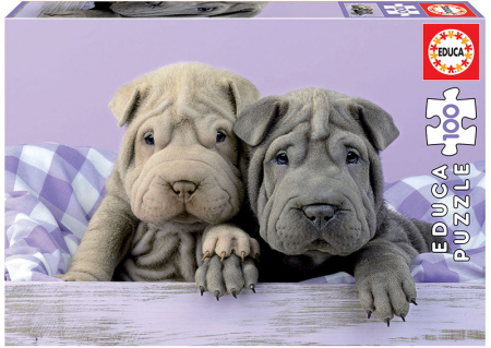 Puzzle-uri cu animale - Puzzle cu 100 de piese - Caini Shar-Pei