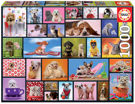 Puzzle-uri - Puzzle cu 1000 de piese - Colaj cu animale