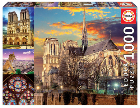 Puzzle-uri - Puzzle cu 1000 de piese - Colaj foto Notre-Dame din Paris