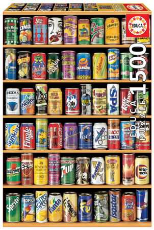Puzzle-uri cu 500-2000 piese - Puzzle cu 1500 de piese - Doze de bauturi racoritoare