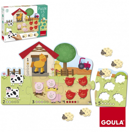 Puzzle cu 21 de piese din lemn si carton - Numaram de la 1 la 5 [0]