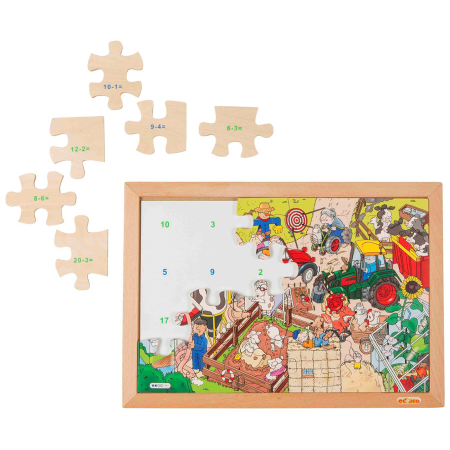 Puzzle-uri cu cifre si alfabet - Puzzle cu 24 piese - Învață scăderea