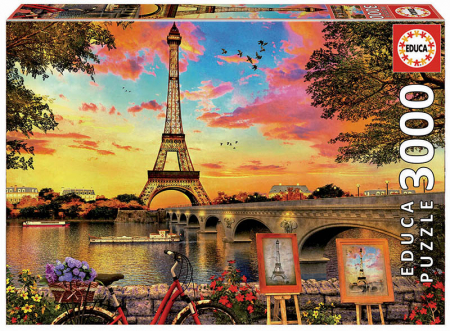 Puzzle-uri - Puzzle cu 3000 de piese - Apus de soare în Paris