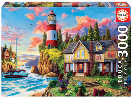 Puzzle-uri - Puzzle cu 3000 de piese - Farul de lângă ocean