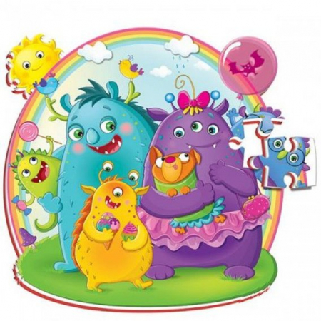Puzzle-uri cu animale - Puzzle cu 36 piese din spuma - Monstri veseli