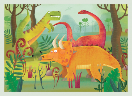 Puzzle cu 48 de piese intr-o mini cutie tip cub - Dinozauri [1]