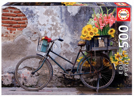Puzzle-uri - Puzzle cu 500 de piese - Bicicletă cu flori
