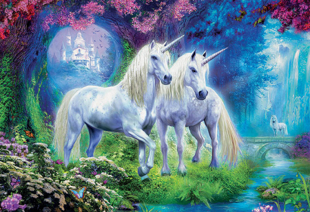Puzzle cu 500 de piese - Unicorni in padure [1]