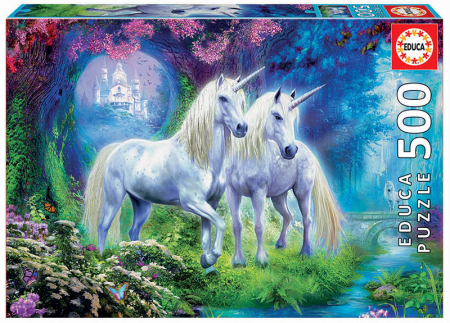Puzzle-uri cu 500-2000 piese - Puzzle cu 500 de piese - Unicorni in padure