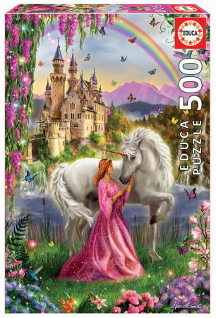 Puzzle cu 500 de piese - Zână și unicorn [1]